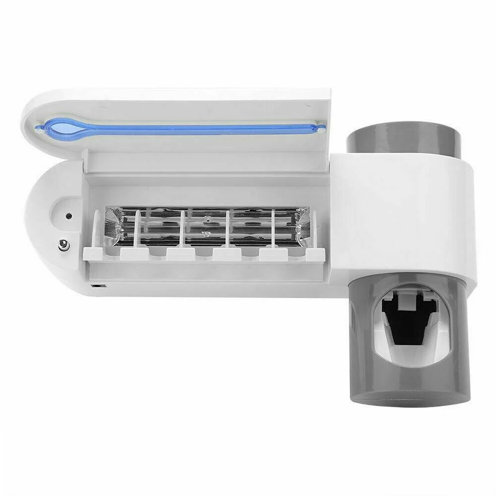 

UV Sterilization Toothbrush Holder with Automatic Toothpaste Dispenser Wall Mounted Device NShopping