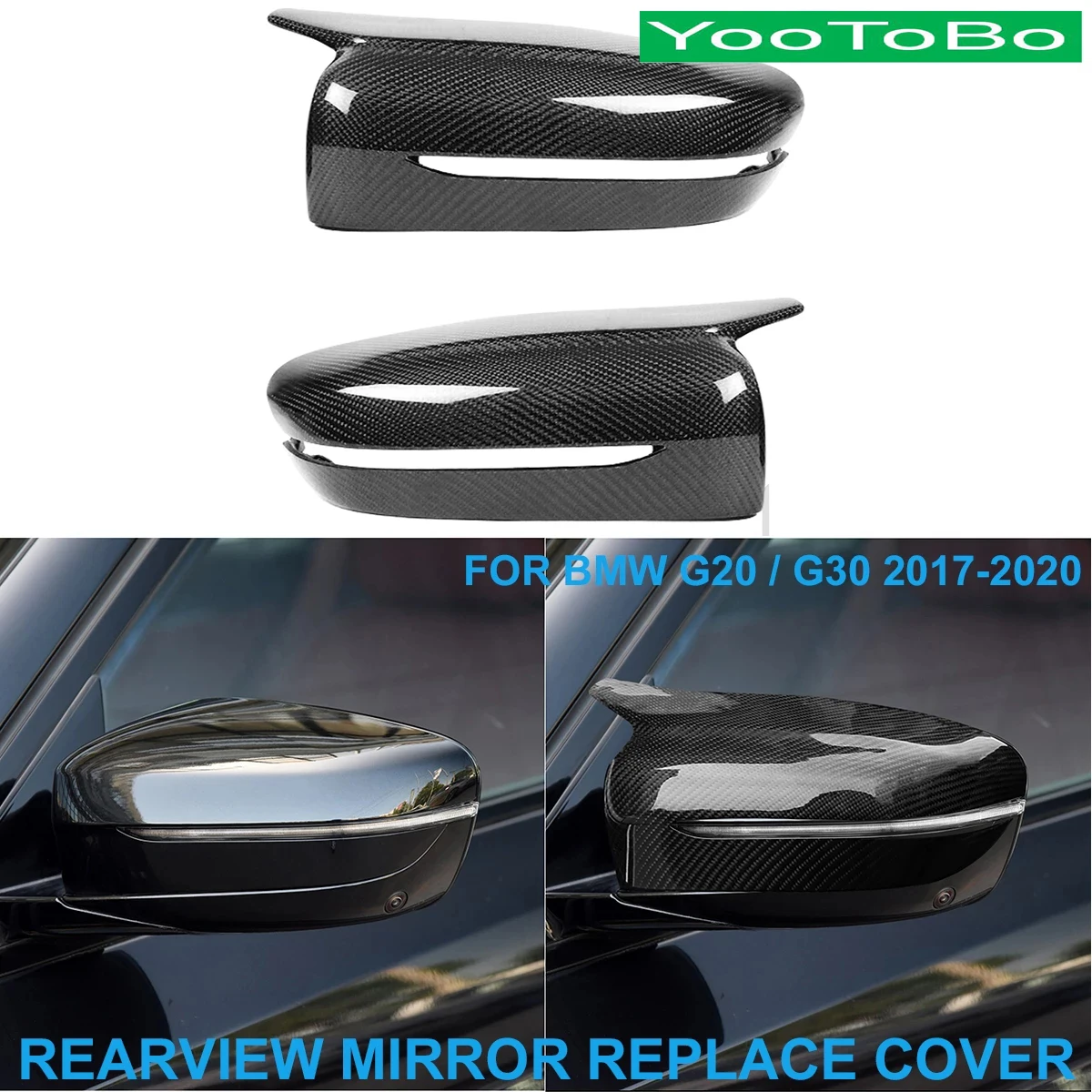 

LHD RHD Car Styling Real Dry Carbon Fiber Rearview Rear Side Mirror Cover Cap Shell Trim Replace For BMW NEW G20 G30 2017-2020
