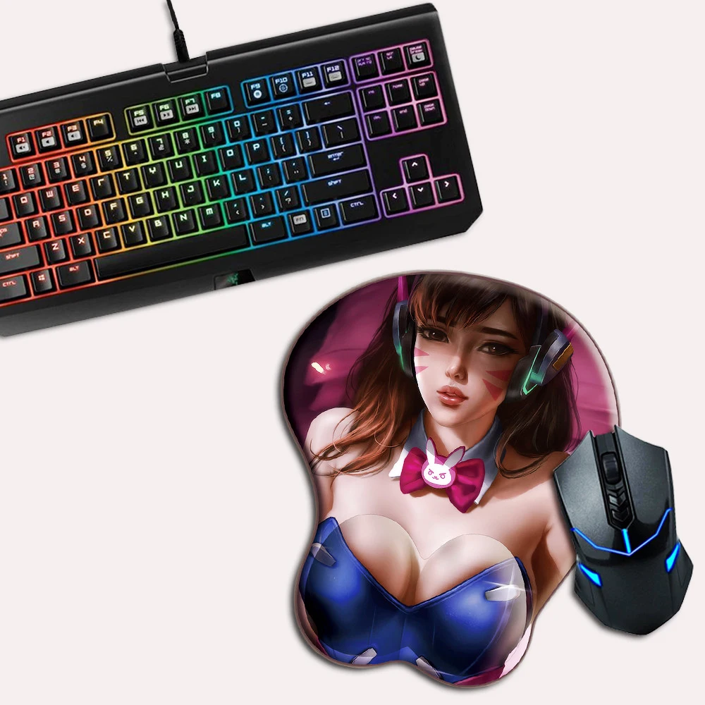 FFFAS 3D Подставка под запястье коврик для мыши DVA D.Va игровой силикагель Сексуальная