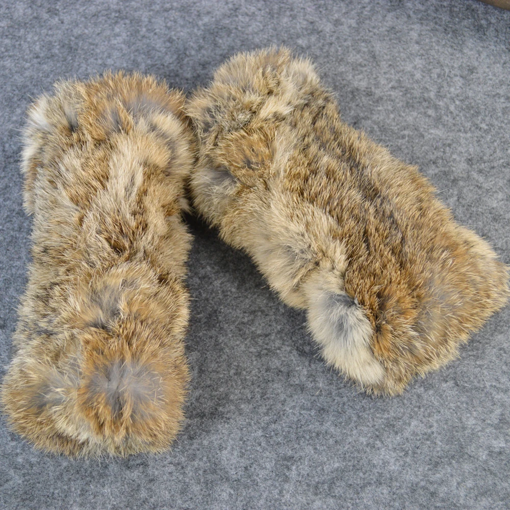 Россия чудесные зимние натуральный настоящий мех кролика перчатки Хорошие