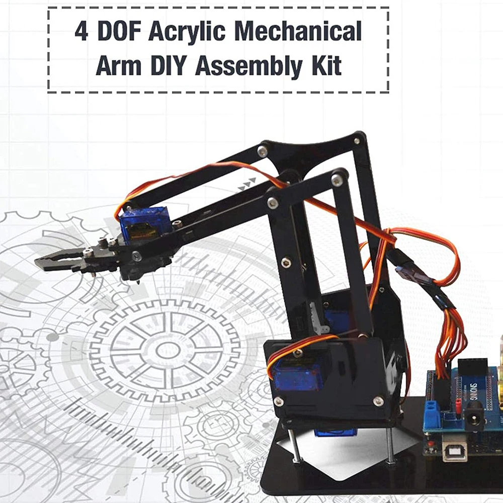 Diy Robotic Arm Claw kit for Arduino R3 High Hardness Acrylic Support Scracth Programming PS/2.4G Wireless Control | Электронные