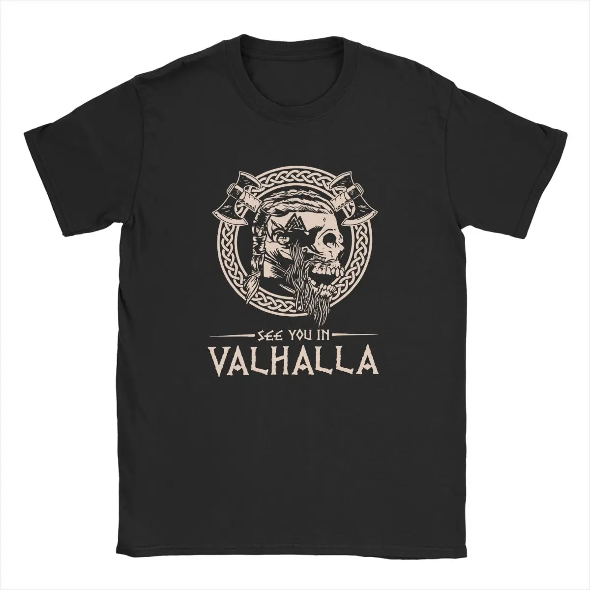 

Vintage See You In Valhalla Thor Vikings Ragnar Rising Walhalla Wodan Valknut Odin T-Shirts for Men 100% Cotton T Shirt Tees