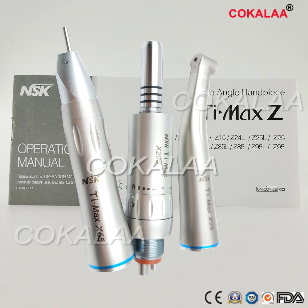 

NSK Ti-MAX Dental Contra Angel Handpiece X25 / X205 / X65 set cokalaa Dental Inner water way Slow speed Handpieces