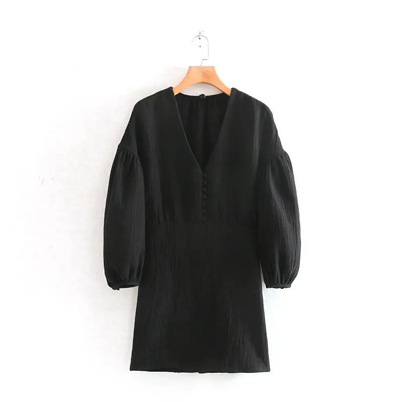 Женские Элегантные однотонные платья с v образным вырезом повседневные тонкие