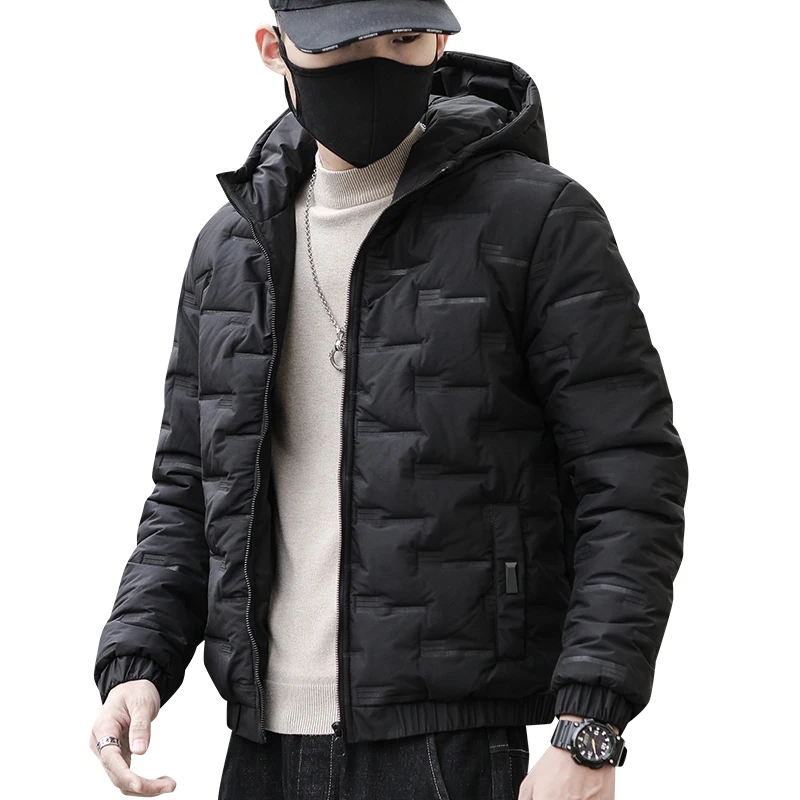 Men Winter Parkas Coat Zipper Pocket Thick Hooded  Jackets Male Fashion Casual Solid streetwear Oversize jacket tops Thick Warm