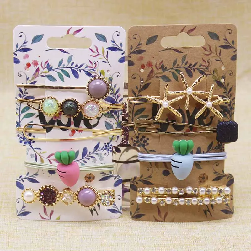 Новинка 2020 50 шт. винтажный цветочный зажим для волос бант женское ожерелье серьги