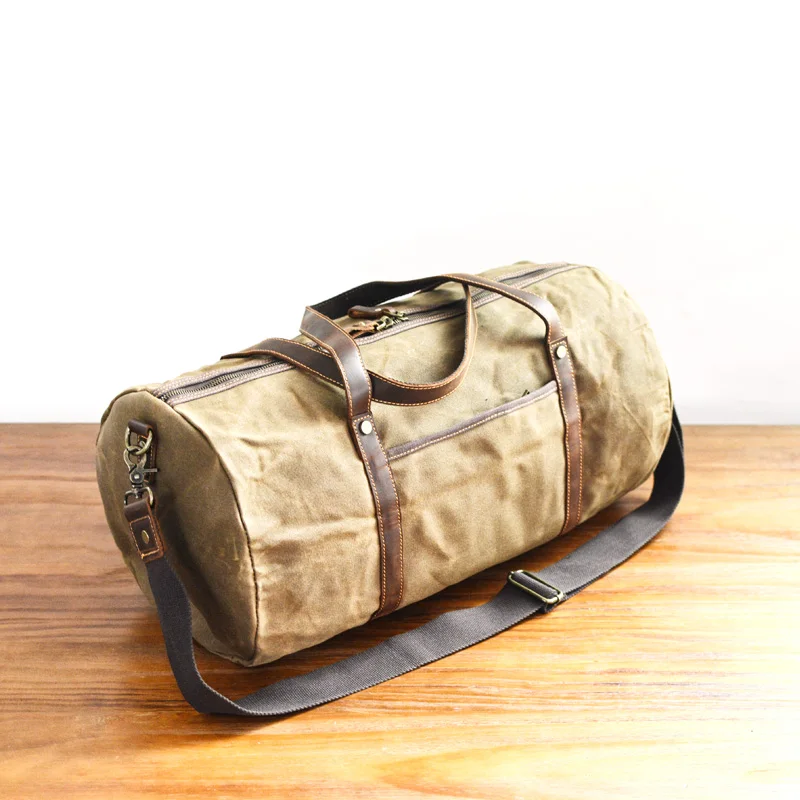 Waxed canvas handbag men's large capacity messenger bag tote weekend bag