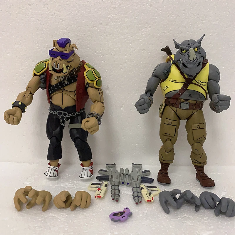 

Bebop Rocksteady Turtle Figure Anime Shredder Michelangelo Foot Solder Donatello Krang Figure NECA Action Figurine Toy 2PCS/Set