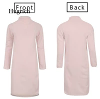 Autumn Winter Warm Long Sleeve Women Knitted Slit Sweater Dress White Turtleneck Sweaters Pullover Jumper Female Clothes