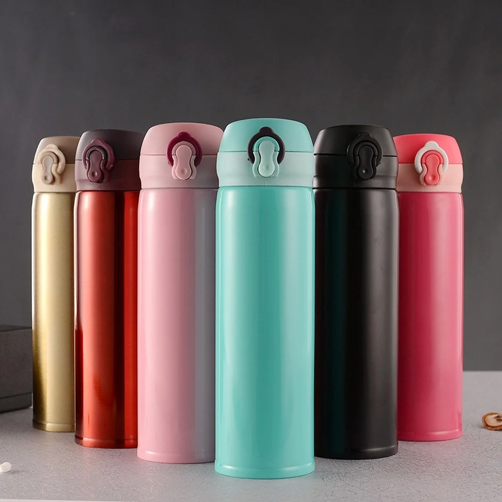 

Stainless Steel Water Bottle Double Wall Insulated Drinking Bottles Vacuum Flasks Thermal Isolated Hot Bottle In The Car
