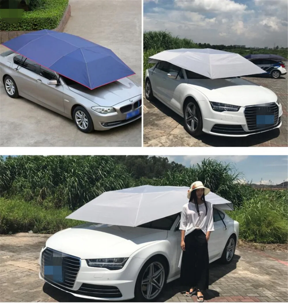 Новейшая Полностью Автоматическая автомобильная палатка года, подвижный зонт от солнца, пыленепроницаемый козырек от солнца, автомобильный Зонт с пультом дистанционного управления