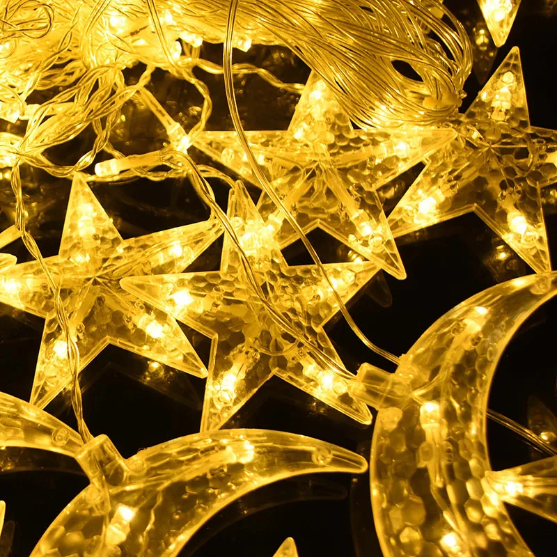 

Ramadan Decorations Moon Star LED String Light Garland EID Mubarak Ramadan Lights Islamic Muslim eid Al Adha Party Decor supplie