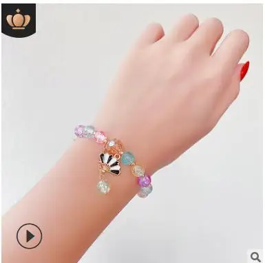 Новый модный детский браслет принцессы из мультфильма со стеклянными бусинами