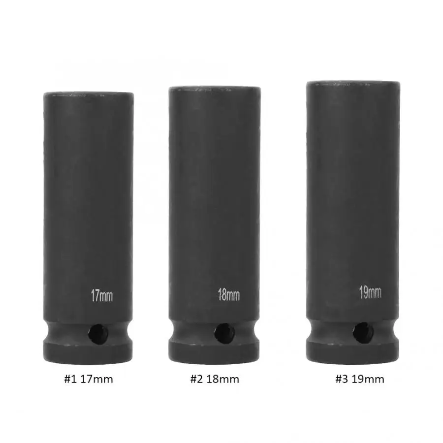 

Tool Set 1/2 Inch Drive 17/18/19mm Deep Impact Socket 6 Point Pneumatic Air Socket Hand tools