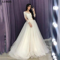 lorie a line wedding dresses 34 long sleeve lace princess bride gowns vestidos de novia custom made