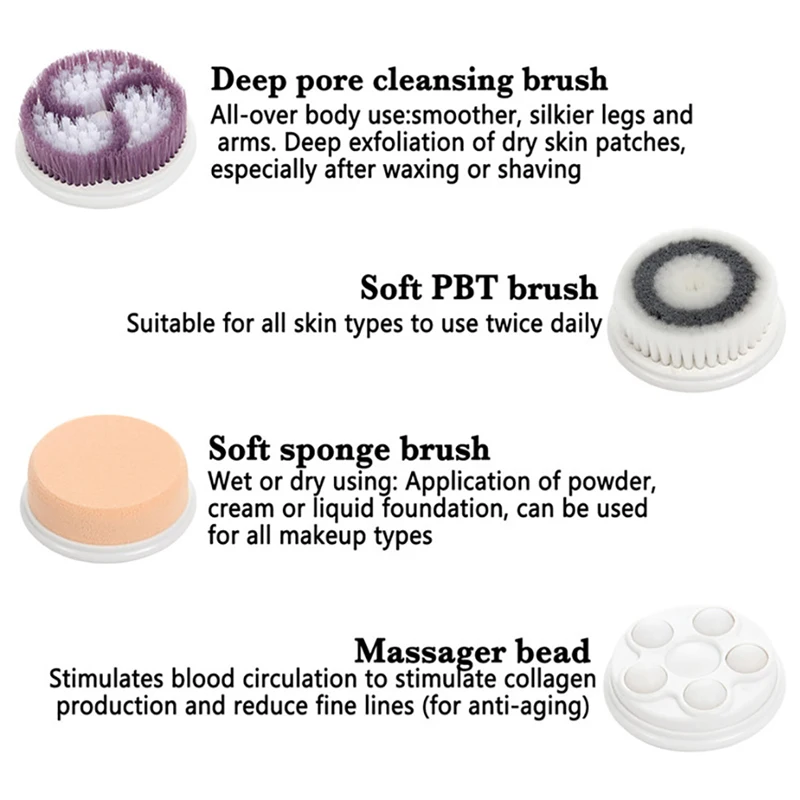 Перезаряжаемая электрическая Очищающая щетка для лица Отшелушивающий