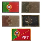 Нашивка с вышивкой в виде флага Португалии, инфракрасная, светоотражающая, военная, Боевая, тактическая эмблема нашивки с флагами, вышитый значок