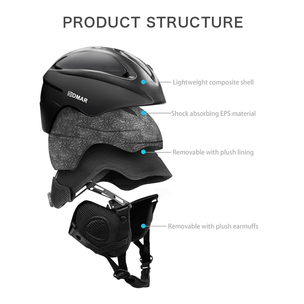 Лыжный шлем Снежный скейтборд лыжный сноуборд цельно Формованный для взрослых и