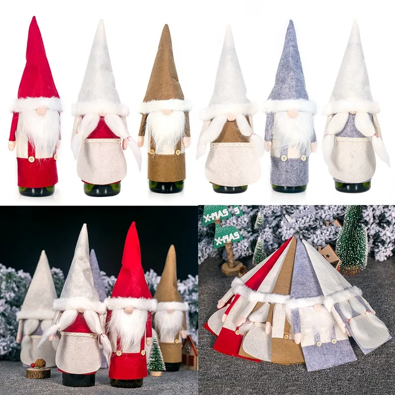 FENGRISE Santa Claus Wine Bottle Cover Christmas Decoration For Home Stockings Gifts Holders Xams Navidad 2019 Decor | Дом и сад
