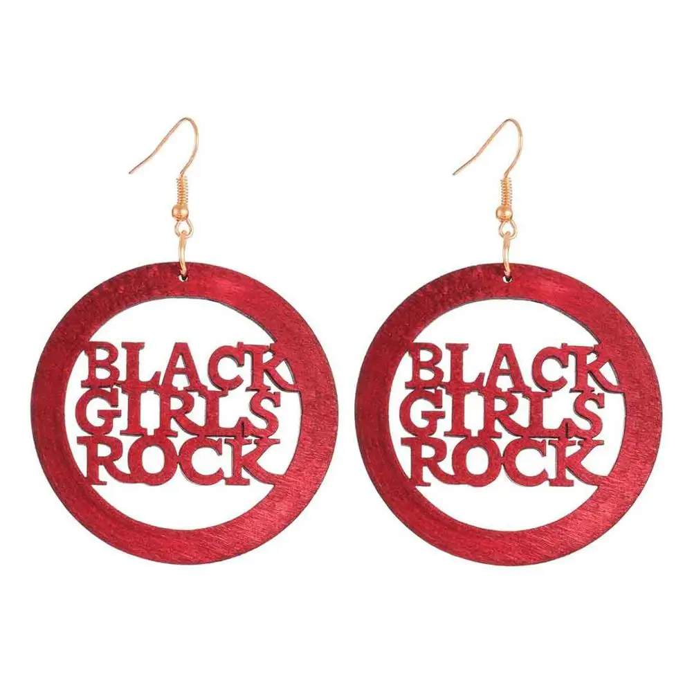 Этнические женские синие серьги в африканском стиле с надписью и головой