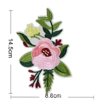 new arrival rose flowers embroidered patches for clothing sew on sew applique patch jeans clothes sticker iron on floral badges