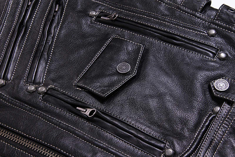 

2019 men's Brand motorcycle Leather Jacket with belt Slim Fit Professional Biker Jacket stylish Genuine Leather Coat male