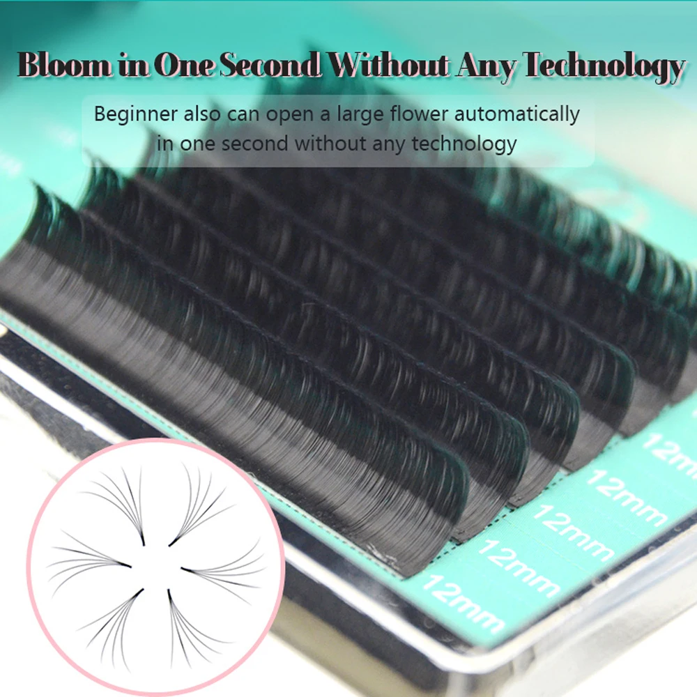 Qeelasee Blooming Automatic Flowering Lashes Easy Fanning Eyelash Extensions Faux Mink Volume Cils Self-fanning | Красота и здоровье