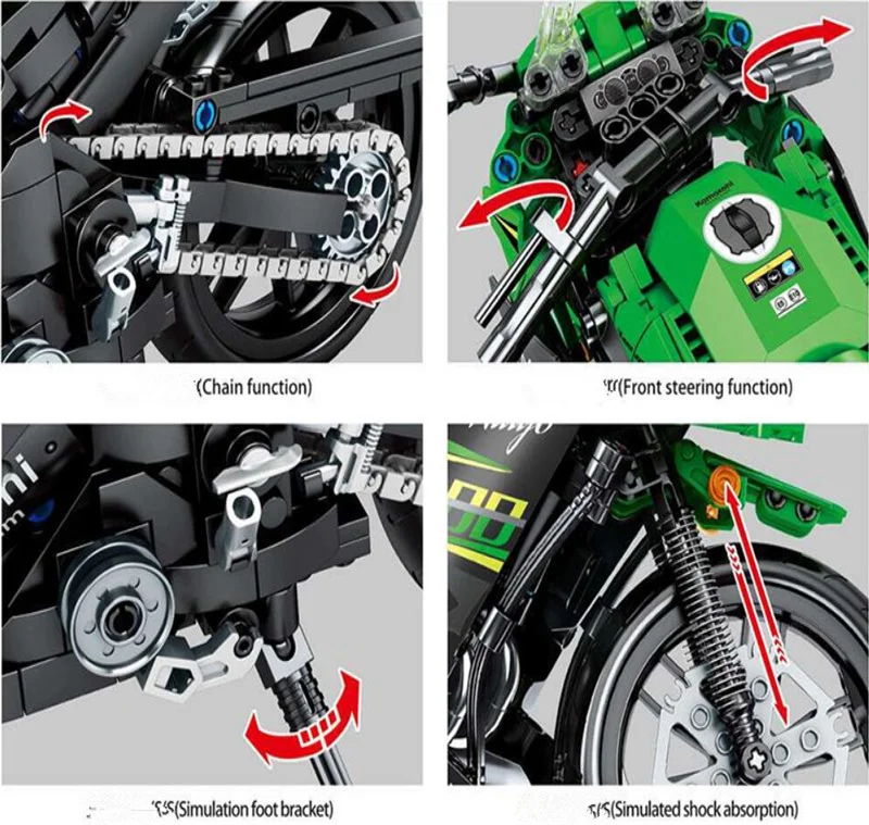 

SEMBO Car Series The Ninja 400 Motorcycle Model Building Blocks Set Classic Car-Styling Education Toys For Children