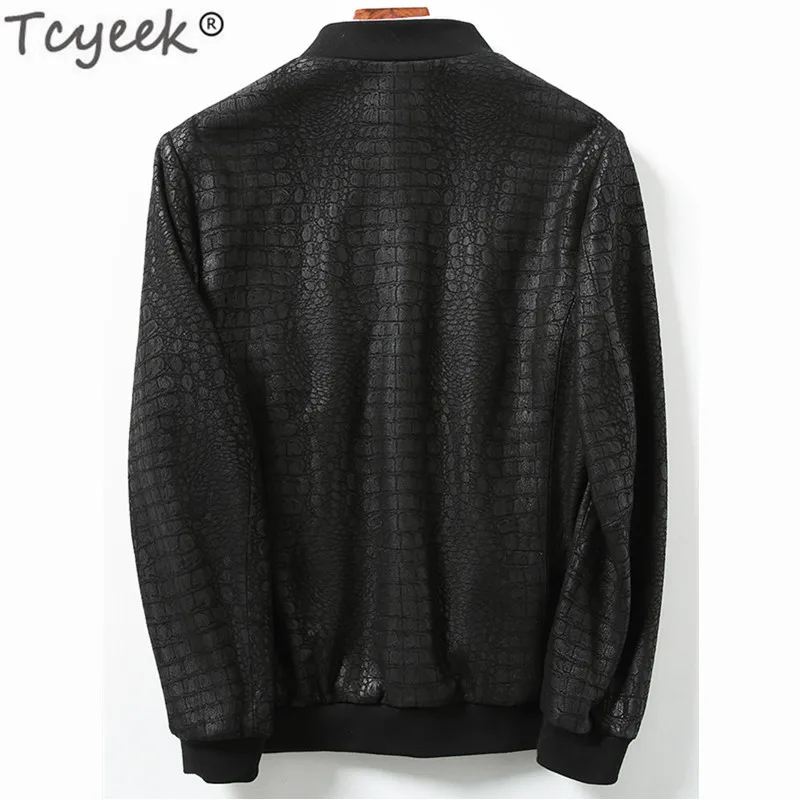 Весенняя обувь из натуральной кожи мужская куртка овечьей Пальто с узором