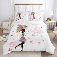 nordic flower fairy bedding set europe king single duvet cover set pillow case bed linens quilt cover 240x260 200x200 butterfly