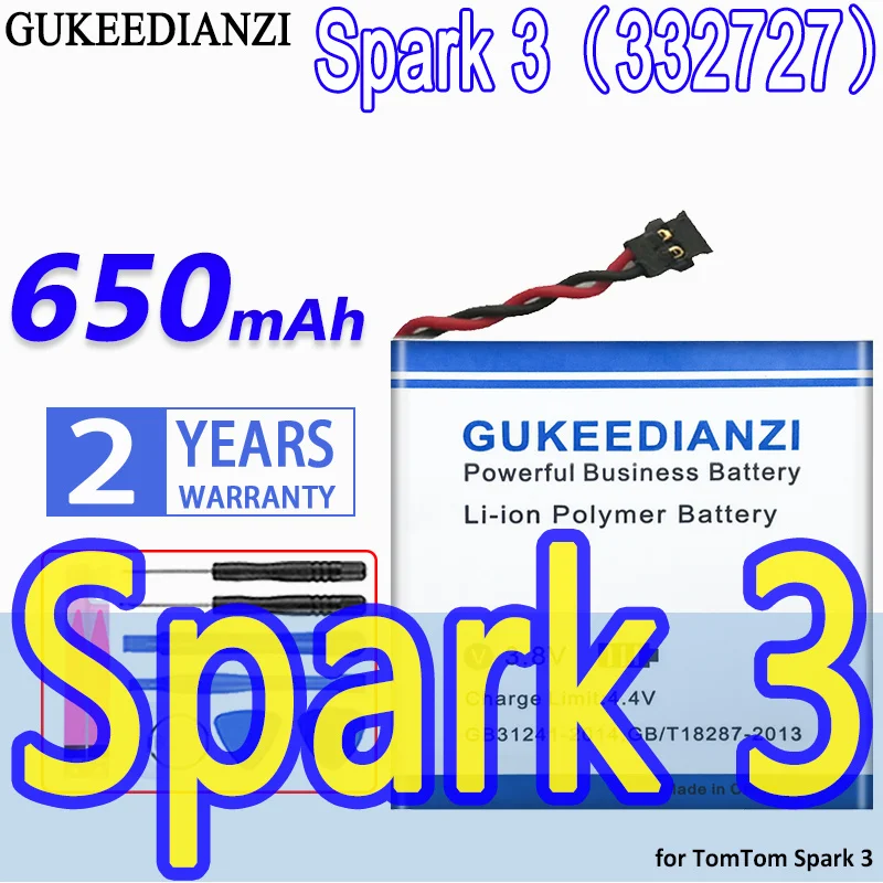 

High Capacity GUKEEDIANZI Battery 650mAh for TomTom Spark 3 Spark3