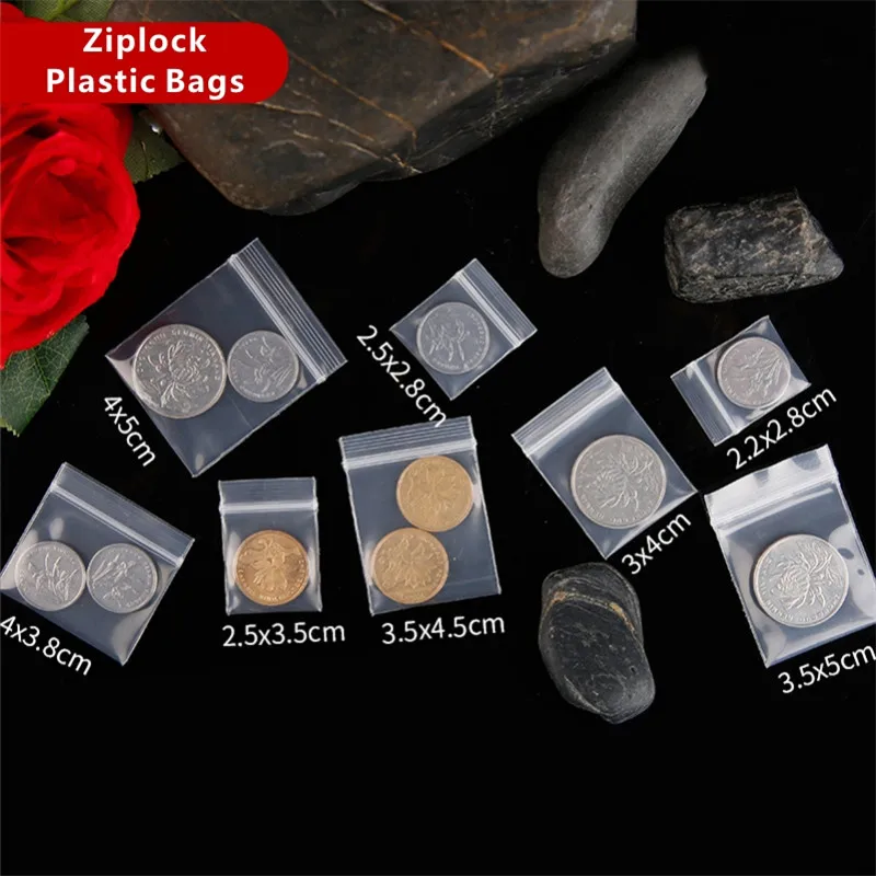 300/100 шт. прозрачные пластиковые мини-пакеты с застежкой-молнией | Дом и сад