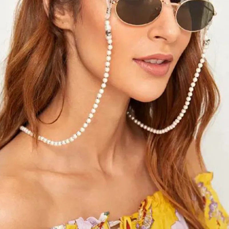 

Women Eyeglass Chains Imitation Pearls Sunglasses Glasses Chain Eyewears Cord Holder Neck Rope JL