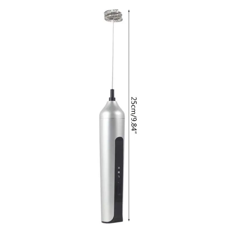 

USB Rechargeable Milk Frother 1 Whisk Handheld Mixer 3-Speed Milk Foamer
