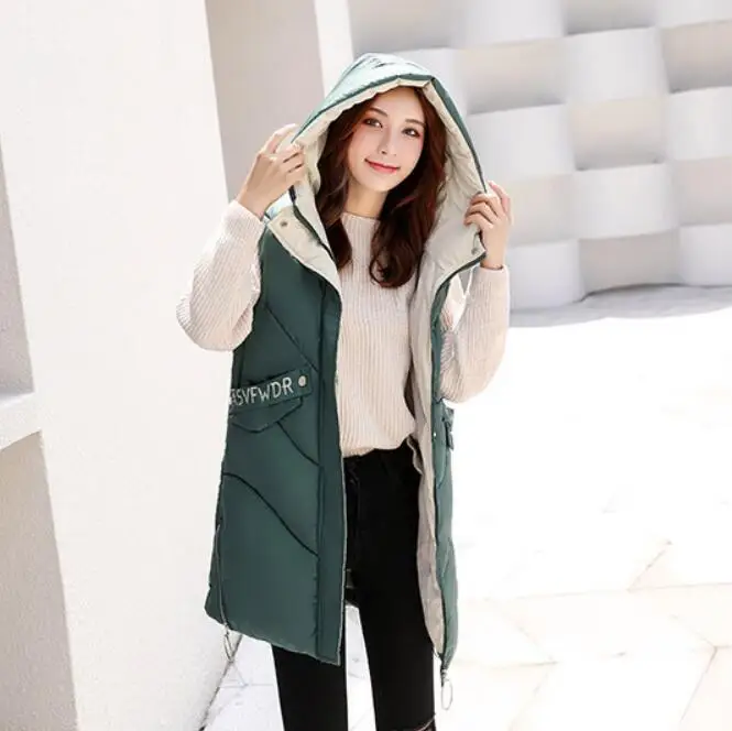 Куртка без рукавов Женская парка верхняя одежда жилет осень зима длинный с