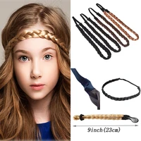brown black wig hairband handmade braid headband for women ladies elegant twist plait fake hair headware hair accessories 1pc