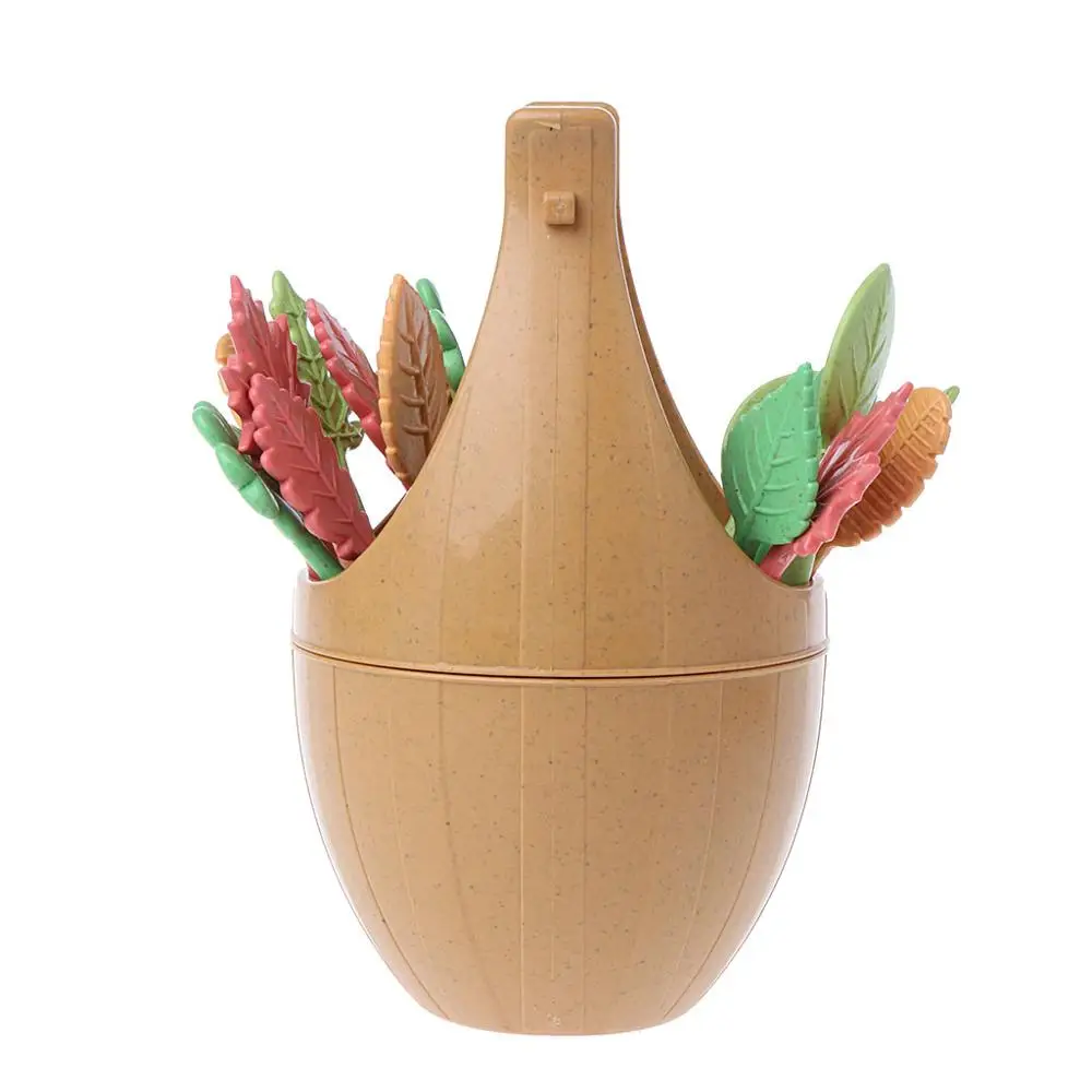 16 шт. в скандинавском стиле пшеничная соломенная бочка листья фрукты вилка ланч