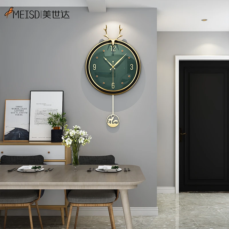 MEISD современные дизайнерские настенные часы креативные маятниковые зеленые