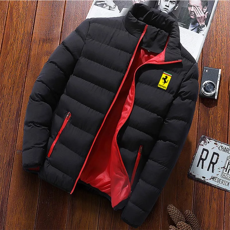 

New Men Hot Sale Ferrari Jacket Down Hot Sale Ferrari Jacket Brand Printing Men's Casual Fashion Men's Zipper Direct Selling