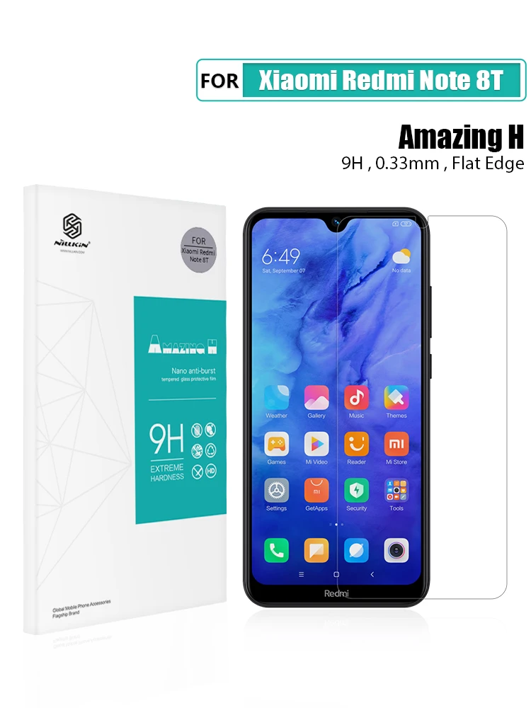 H Flat Edge Защитное стекло для экрана xiaomi redmi note 8t NILLKIN Amazing H/H+ PRO/CP+ PRO/XD+ 9H redmi note 8t защита из закаленного стекла - Цвет: H Flat Edge