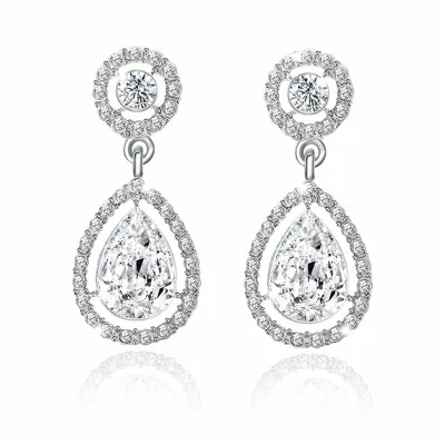 Crystal Flower Drop Earrings For Women Fashion Wing Jewelry Gold Silver Rhinestone Zircon Earrings Modern Jewelry Gift oorbellen - Окраска металла: 14