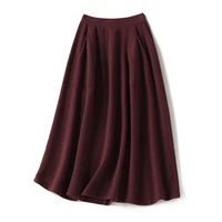 shuchan 100 cashmere thick a line ankle length japan style empire winter knitted korean fashion clothing skirts womens