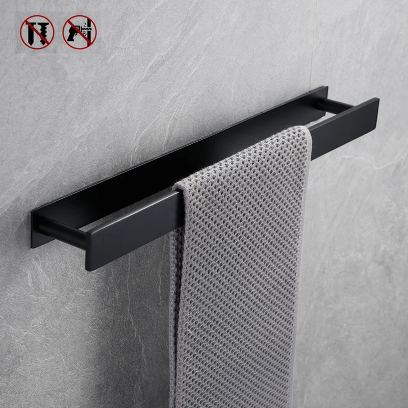 

1Pc Creative Self-adhesive Bathroom Towel Rack Stainless steel Kitchen Washcloth Hanging Rack Wipes Storage Shelf