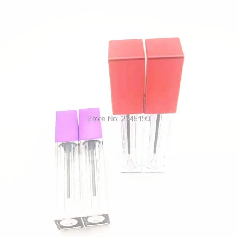 Plastic Square Lip Gloss Tube Clear Empty Liquid Lipstick Packaging DIY Colorful Cap Containers 40pcs/Lot | Красота и здоровье
