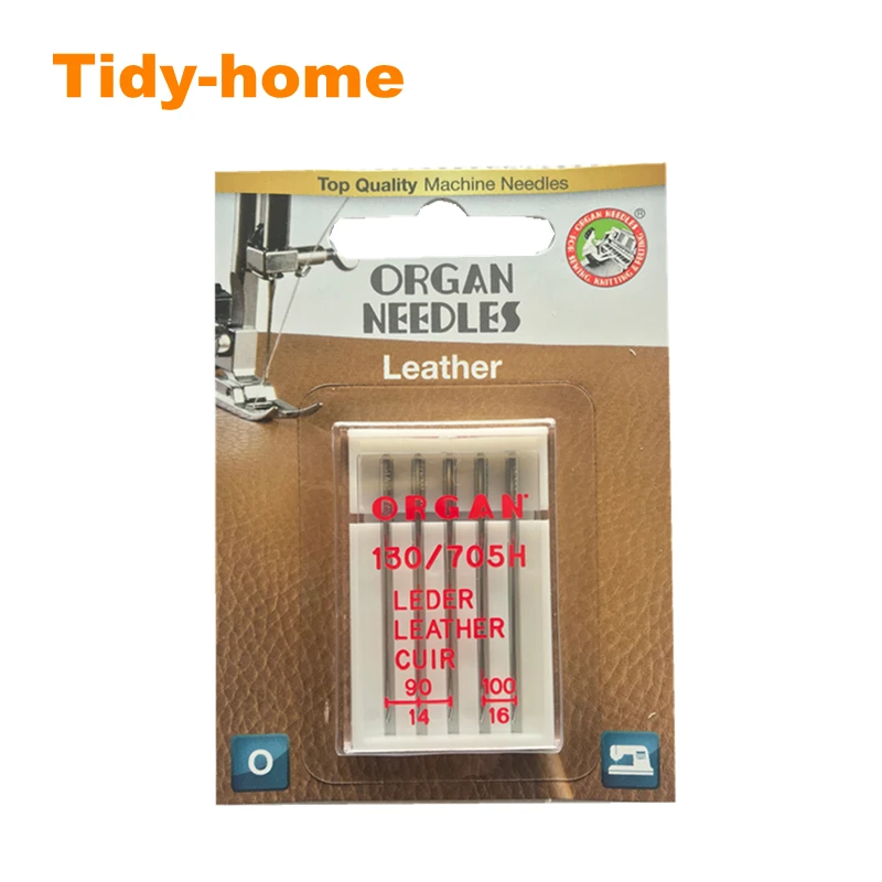 

5pcs/pack Top Quality Organ Household Sewing Machine Needles For Leather Fabric Leather Needle Mix Size 90/14 100/16