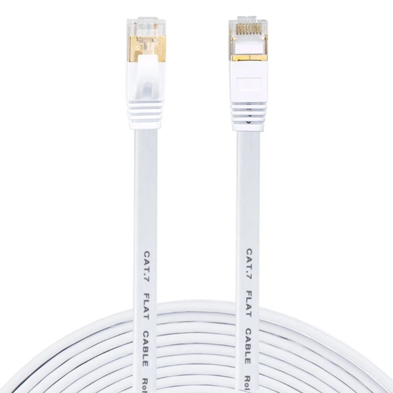 

Network Cable Double-shielded Oxygen-Free Copper Cat7 10G Computer Flat Network Cable With Gold-plated Head