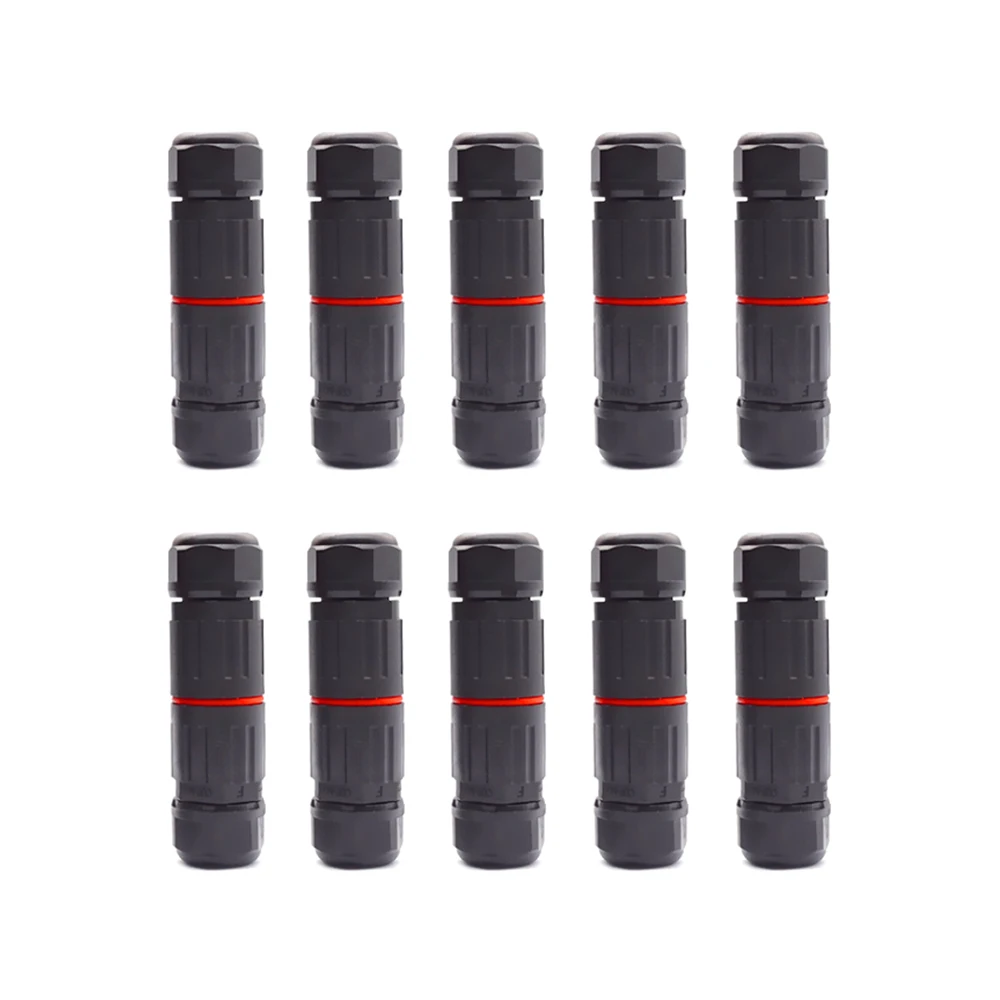 

10Pcs IP68 Waterproof Terminal Block 3 PIN Electrical Wire Cable Connector Outdoor Plug Socket