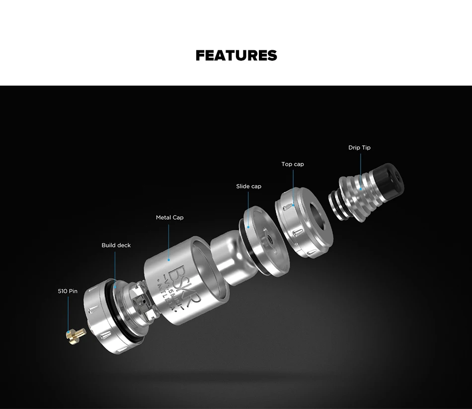 Vandy vape BSKR V1.5 Мини MTL RTA атомайзер с Ni80 Сверхтонкий MTL плавленый Clapton провод VS Berserker V1.5 электронная сигарета
