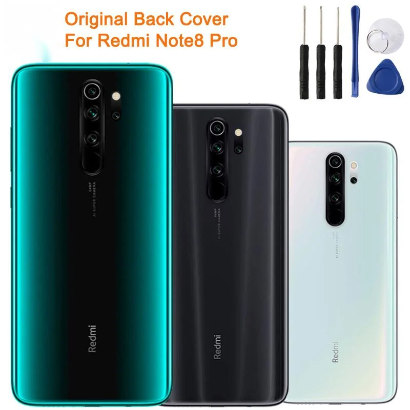 

XIAOMI Original Glass Battery Rear Case For Xiaomi Redmi Note8 Pro Note 8 Pro Phone Battery Backshell Back Cover Cases