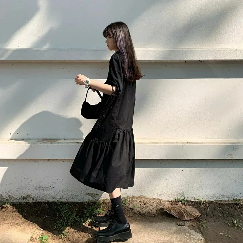 Женское платье трапеция с V образным вырезом и завышенной талией|Женские платья| |